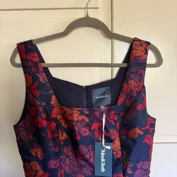 NWT Modcloth RSVP Ready Navy Floral Sleeveless Dress Size 10 - Picture 3 of 14